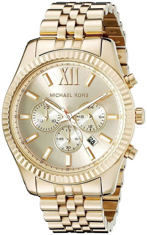 michael kors uhr herren mit steinen gold|michael kors gold tone.